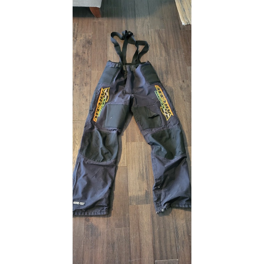 Vintage 90s Arctic Cat ArcticWear GORE-TEX Snowmobile Bib Overalls Mens M Black